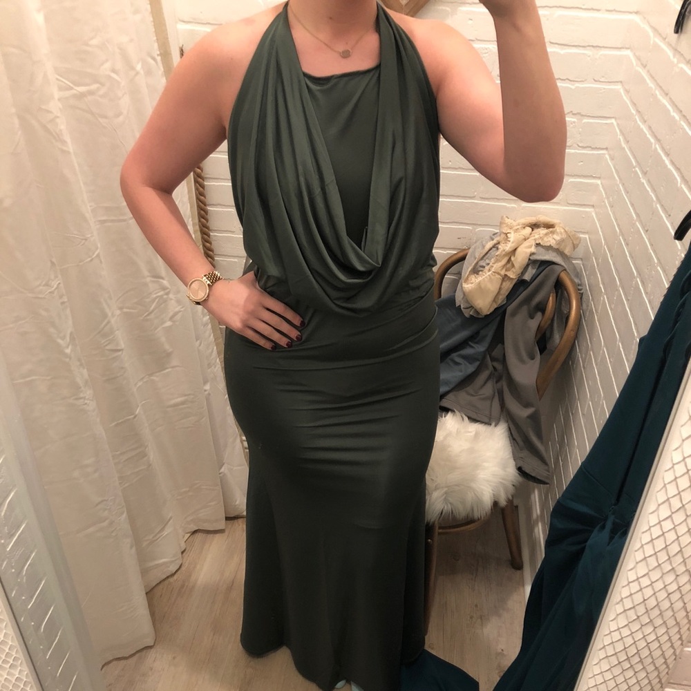 Olive green formal dress